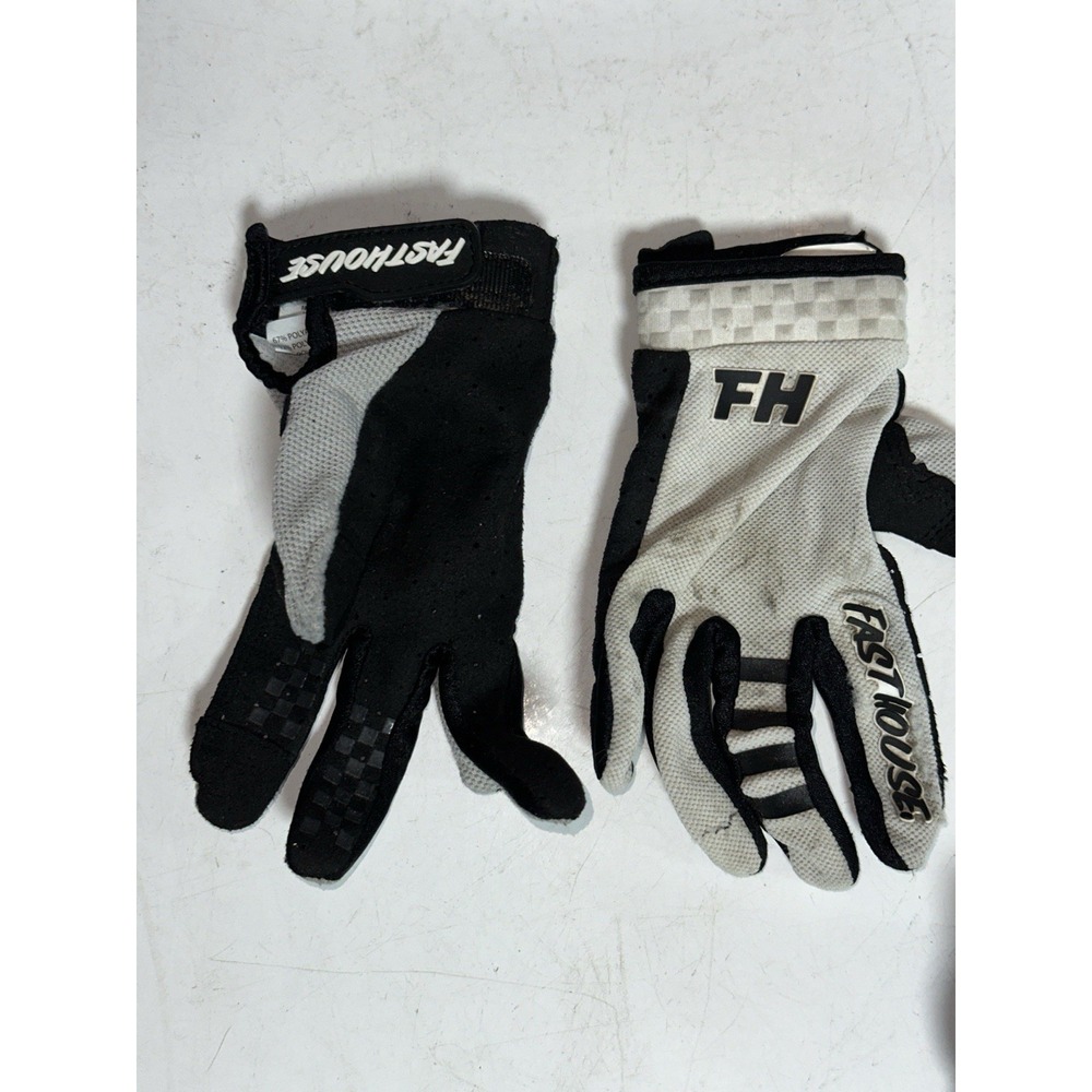 Fasthouse gloves youth‎ size medium black and white motocross